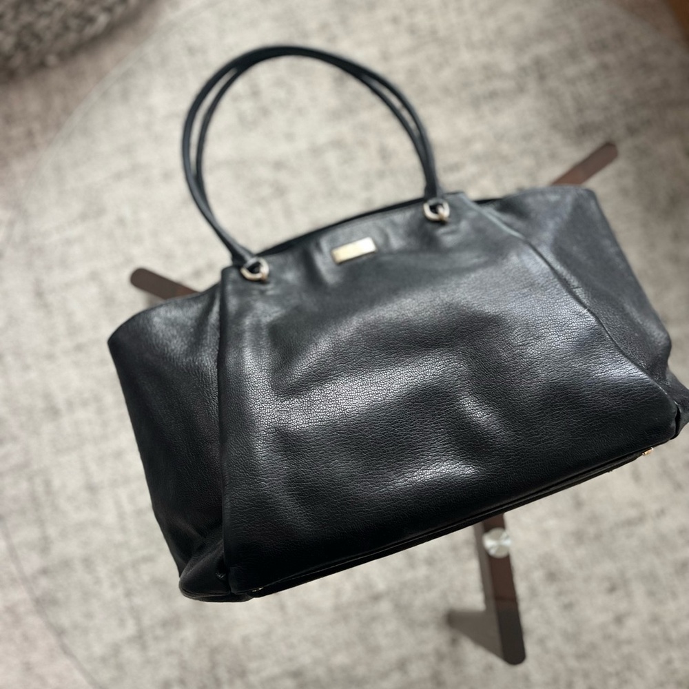 Kate Spade Black Pebble Leather Ashlee Anna Court Large Shoulder Bag Tote Bag - Picture 6 of 14